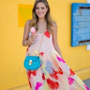 1. State Watercolor Pleated Midi Dress